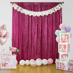 Lofaris Fuchsia Sequin Shimmer Fabric Backdrop for Photography