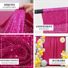 Lofaris Fuchsia Sequin Shimmer Fabric Backdrop for Photography