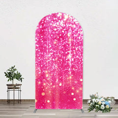 Lofaris Fuchsia Sparkling Boho Arch Women Birthday Backdrop