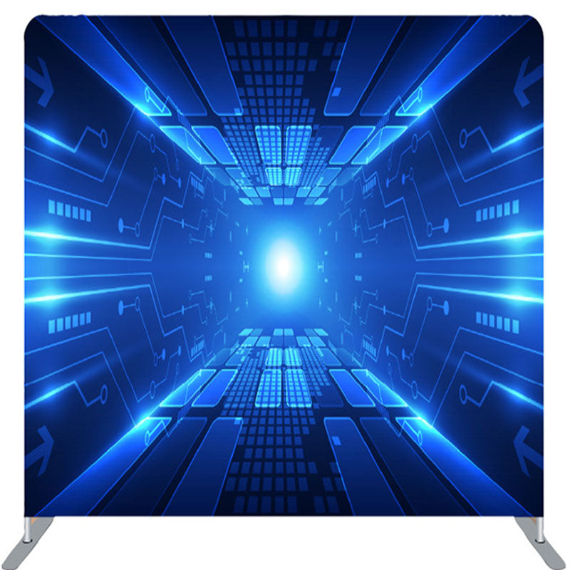 Lofaris Futuristic Cyber Style Blue Tunnel Party Backdrop