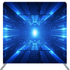 Lofaris Futuristic Cyber Style Blue Tunnel Party Backdrop