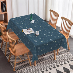 Lofaris Galaxy Navy Blue Dining Room Rectangle Tablecloth