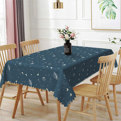 Lofaris Galaxy Navy Blue Dining Room Rectangle Tablecloth