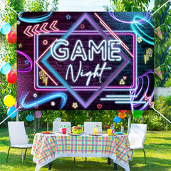 Lofaris Game Night Neon Light Brick Wall Dance Backdrop