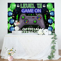 Lofaris Game On Data Official Teenager 13th Birthday Backdrop