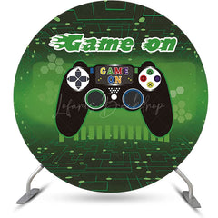 Lofaris Game On Green Space Gamepad Round Party Backdrop