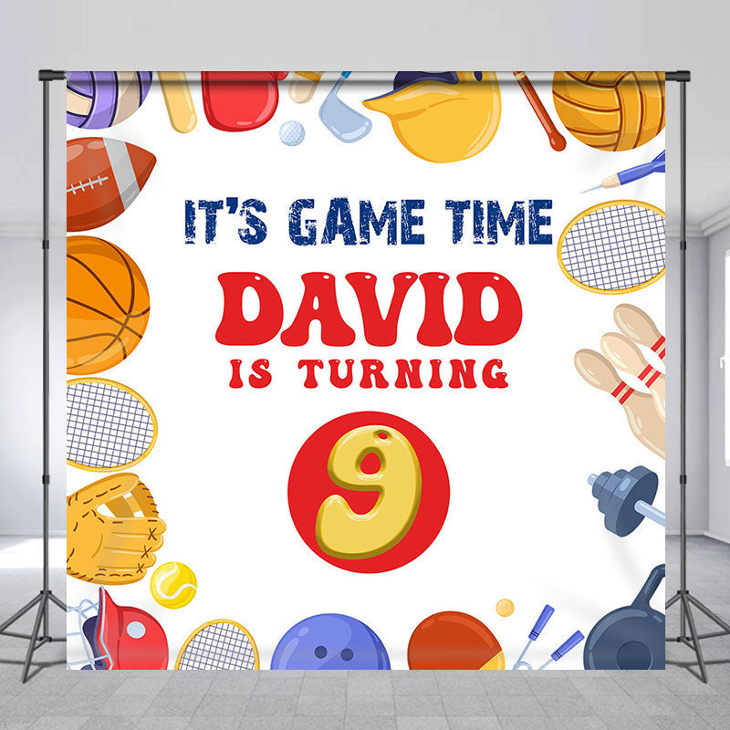 Lofaris Game Time Turing One Boy Custom Birthday Backdrop