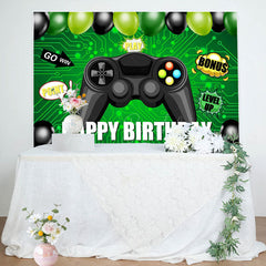 Lofaris Gamepad Balloon Green Circuit Board Birthday Backdrop