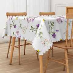 Lofaris Garden Flowers Rectangle Tablecloth for Dining Room