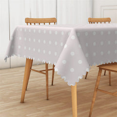 Lofaris Gary White Polka Dots Regular Rectangle Tablecloth