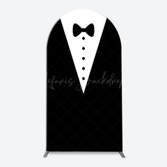 Lofaris Gentle Man Black and White Birthday Arch Backdrop