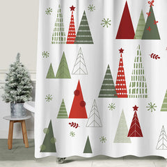 Lofaris Geometric Cedar Step And Repeat Xmas Shower Curtain