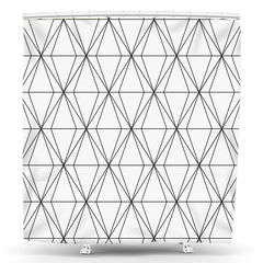 Lofaris Geometric Pattern With Black Lines Shower Curtain