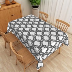 Lofaris Geometrical Black White Pattern Rectangle Tablecloth