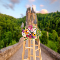 Lofaris German Burg Eltz Forest Spring Backdrop For Photo