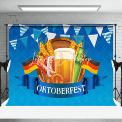 Lofaris Germany Flag Blue Rhombus Oktoberfest Party Backdrop