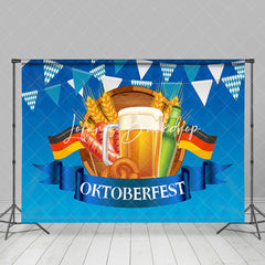 Lofaris Germany Flag Blue Rhombus Oktoberfest Party Backdrop