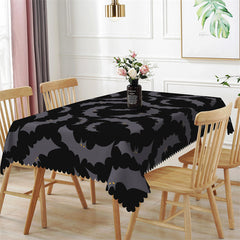 Lofaris Ghastly Bats Patterns Black Halloween Tablecloth