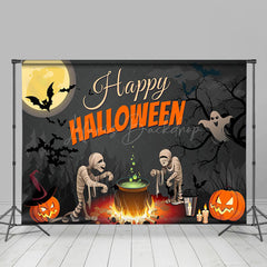 Lofaris Ghost Skull Pumpkin Forest Happy Halloween Party Backdrop