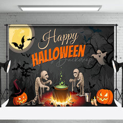 Lofaris Ghost Skull Pumpkin Forest Happy Halloween Party Backdrop