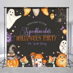 Lofaris Ghosts Pumpkin Black Custom Halloween Party Backdrop