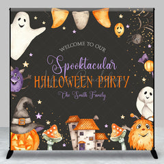 Lofaris Ghosts Pumpkin Black Custom Halloween Party Backdrop