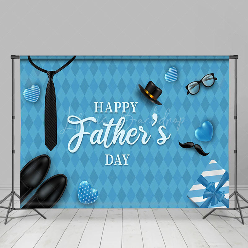 Lofaris Gift Tie Love Leather Shoes Blue Fathers Day Backdrop