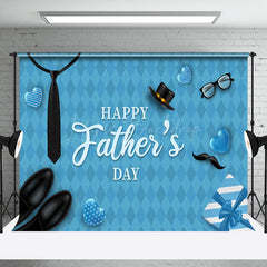 Lofaris Gift Tie Love Leather Shoes Blue Fathers Day Backdrop