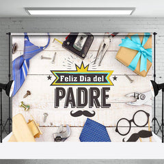 Lofaris Gift Tie Wood Feliz Dia Del Padre Fathers Day Backdrop