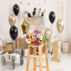 Lofaris Gifts Balloon Floor 1st Birthday Cake Smash Backdrop