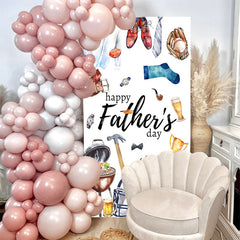 Lofaris Gifts White Fathers Day Rectangular Arch Backdrop