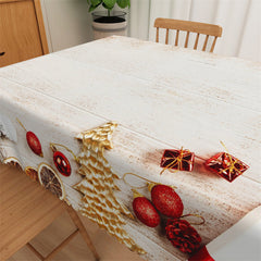 Lofaris Gifts White Wood Texture Tablecloth For Christmas Party