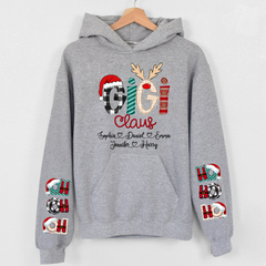 Lofaris Gigi Claus Custom Grandkids Name Christmas Hoodie