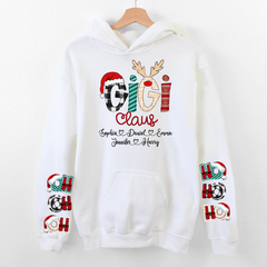 Lofaris Gigi Claus Custom Grandkids Name Christmas Hoodie