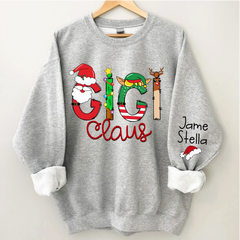 Lofaris Gigi Claus Elk Elf Material Custom Name Sweatshirt