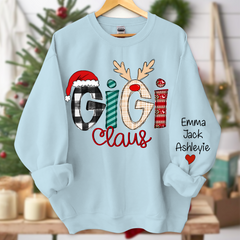 Lofaris Gigi Claus Grandma Christmas Custom Name Sweatshirt