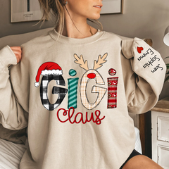 Lofaris Gigi Claus Grandma Christmas Custom Name Sweatshirt