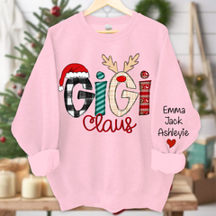 Lofaris Gigi Claus Grandma Christmas Custom Name Sweatshirt