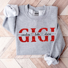 Lofaris Gigi Glitter Christmas Personalized Name Sweatshirt