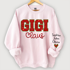 Lofaris Gigi Glitter Grandkids Custom Christmas Sweatshirt