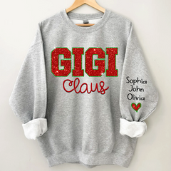 Lofaris Gigi Glitter Grandkids Custom Christmas Sweatshirt