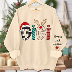 Lofaris Gigi Grandkids Custom Names Chrismast Sweatshirt