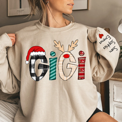 Lofaris Gigi Grandkids Custom Names Chrismast Sweatshirt