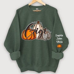 Lofaris Gigi Lovely Pumpkins Autumn Custom Name Sweatshirt