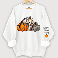 Lofaris Gigi Lovely Pumpkins Autumn Custom Name Sweatshirt