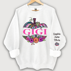 Lofaris Gigi Painted Pumpkin Floral Fall Custom Sweatshirt