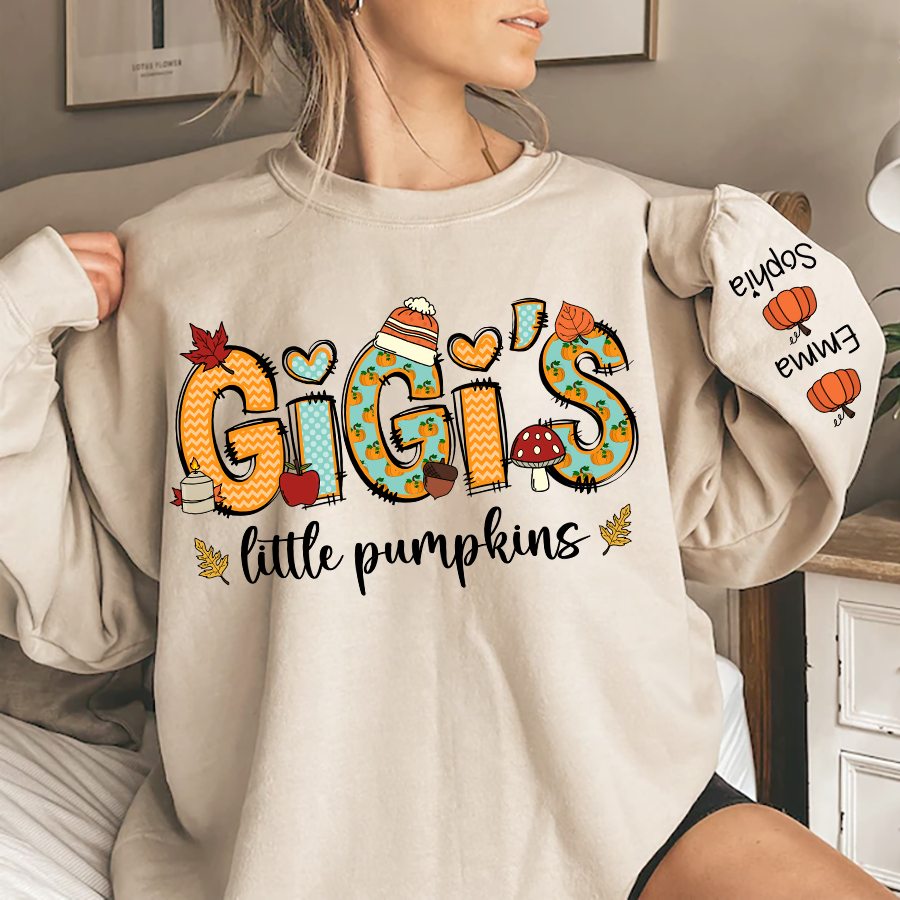 Lofaris Gigi¡¯s Little Pumpkin Autumn Sweatshirt Custom Grandma & Kids Fall Gift TH