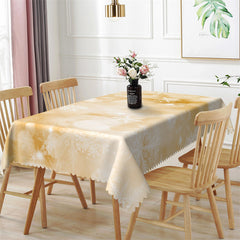 Lofaris Ginger Yellow Bokeh Snowflake Christmas Tablecloth