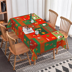 Lofaris Gingerbread Bell Santa Christmas Trees Tablecloth