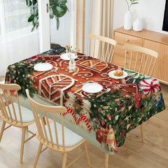 Lofaris Gingerbread House Xmas Tree Christmas Tablecloth